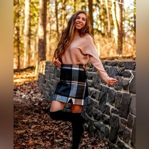 NWOT Chicwish plaid wool blend mini skirt